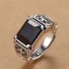 Black Zircon Men's Hip Hop Rings Adjustable Cross Ring Trend Open Ring  Daily Wear