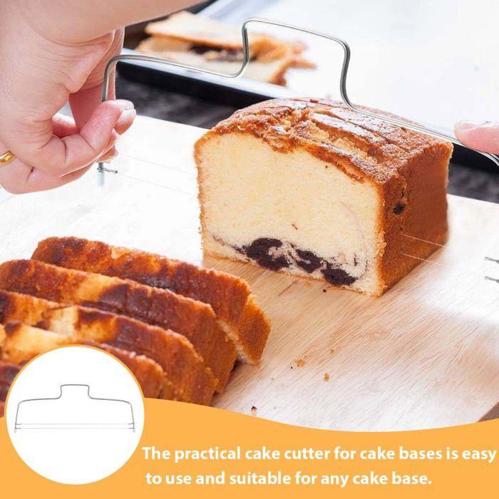Coupe gâteau réglable - 1 pc - Acier inoxydable 2 fils niveleuse hauteur - Ustensile Aucunely