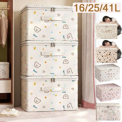 Large Capacity Oxford Fabric Storage Box with Reinforced Handle,Space-Saving Organizer for  Bedding Foldable with Sturdy Zipper