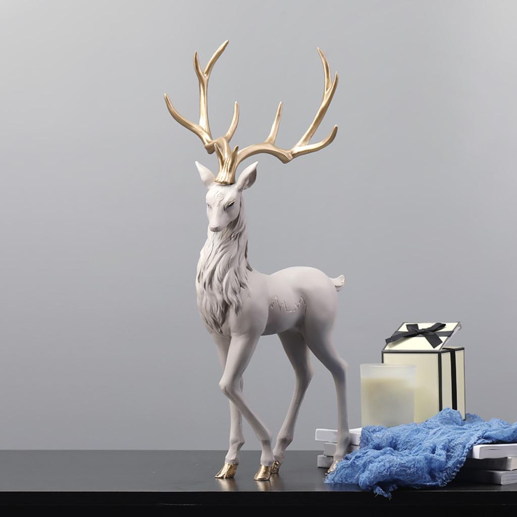 Deer Decoration Collectible Home Office Reindeer Ornaments Standing
