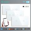 BSEED WIFI Double Light Switches 2/4/6 Gang 1/2/3 Way Wireless Touch Sensor Wall Switches Google Alexa Smart Life App Control