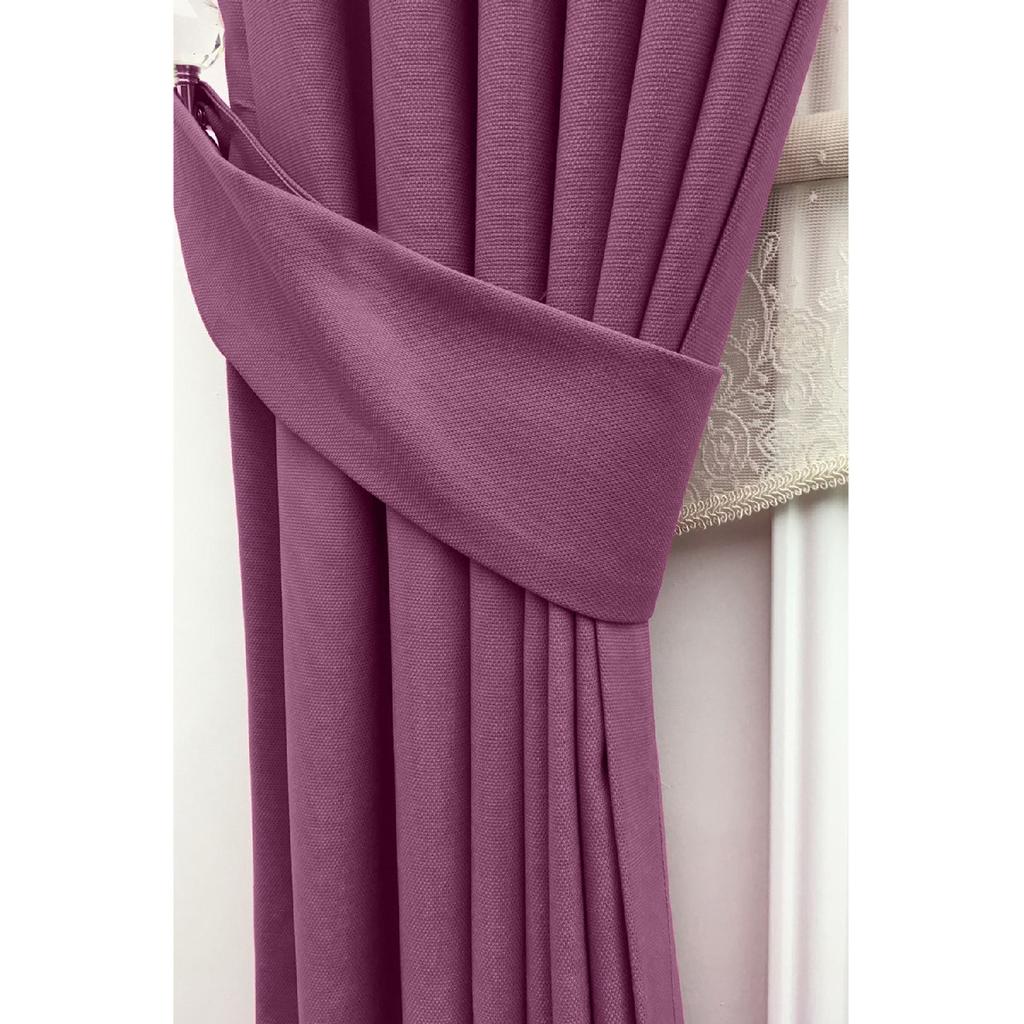 Ready To Use Sea Sparse Pleated Fund Curtain Purple