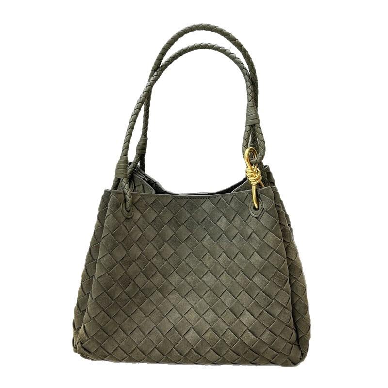 Neue gewebte Tasche aus Wildleder Fallschirmtasche Beuteltasche Gemüsekorb tragbare Umhängetasche Damen