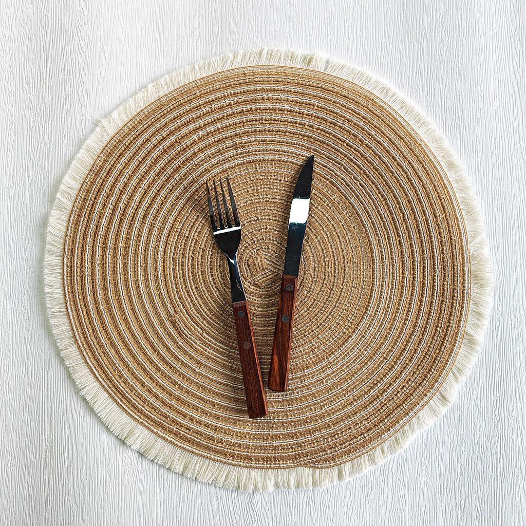 Nordic Cotton Yarn Tassel Placemat - Heat Insulation Table Mat Coaster