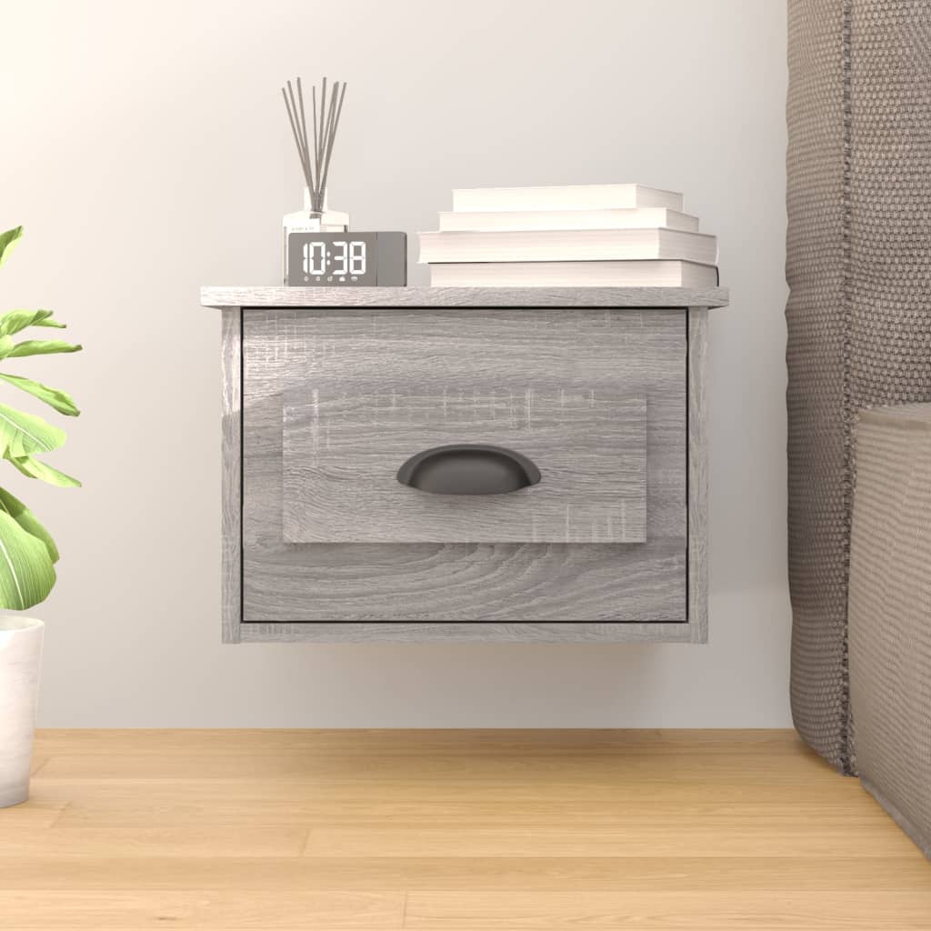 Wall Mounted Nightstand Gray Sonoma 41.5 x 36 x 28 cm