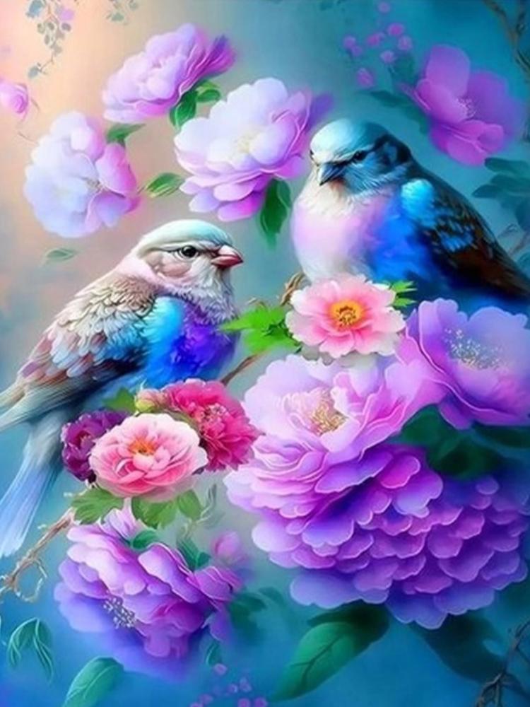 

5D DIY Diamond New Flower and Bird Animal Diamond Вышивка Мозаика Ювелирные Изделия Вышивка Крестом Вышивка Украшения Дома Подарок Full Round 20x30CM