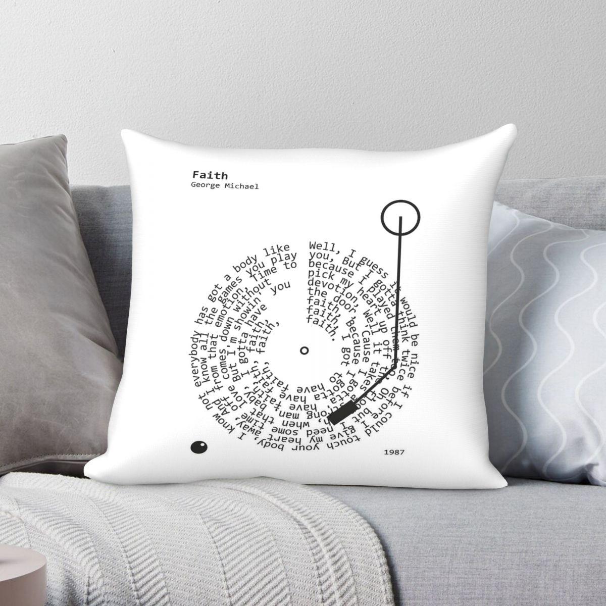 Exquisite Ornaments Unisex Faith Song George Michael Square Pillowcase Polyester Linen Velvet Creative Zip Decorative Sofa Seater Cushion Cover 18