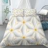 Geometric Duvet Cover Set King Size White Gold Shade Bohemian Bedding Set Soft Quilt Cover with Pillowcase Twin Comforter Cover