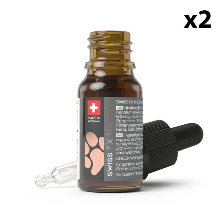 CBD-Öl für Hunde - SwissFX 600 mg - 6% - Lachsgeschmack - 4 x 10 ml