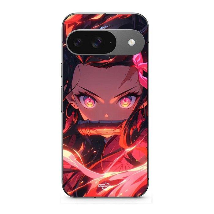 Coque pour Google Pixel 9 Demon Slayer Nezuko Kamado Manga anime copie noir
