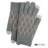 Warm touch screen wool gloves Winter women's jacquard fleece thickened finger knitted gloves stall