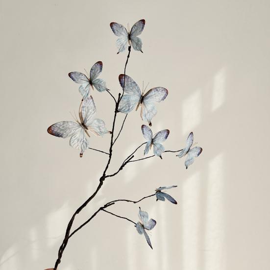Butterfly Flower Branches Decor Handcrafted Silk Flower Arrangement