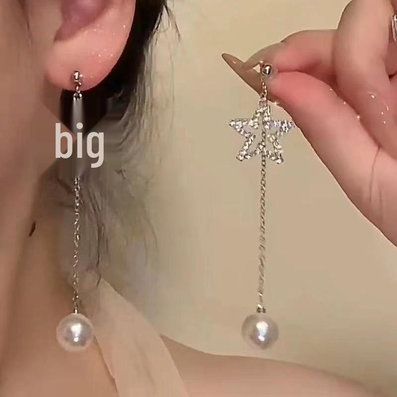 "Mondlicht Sterne" Lange Quasten Stern Ohrringe - Beinhaltet Optionen für nicht-gestochene Ohren