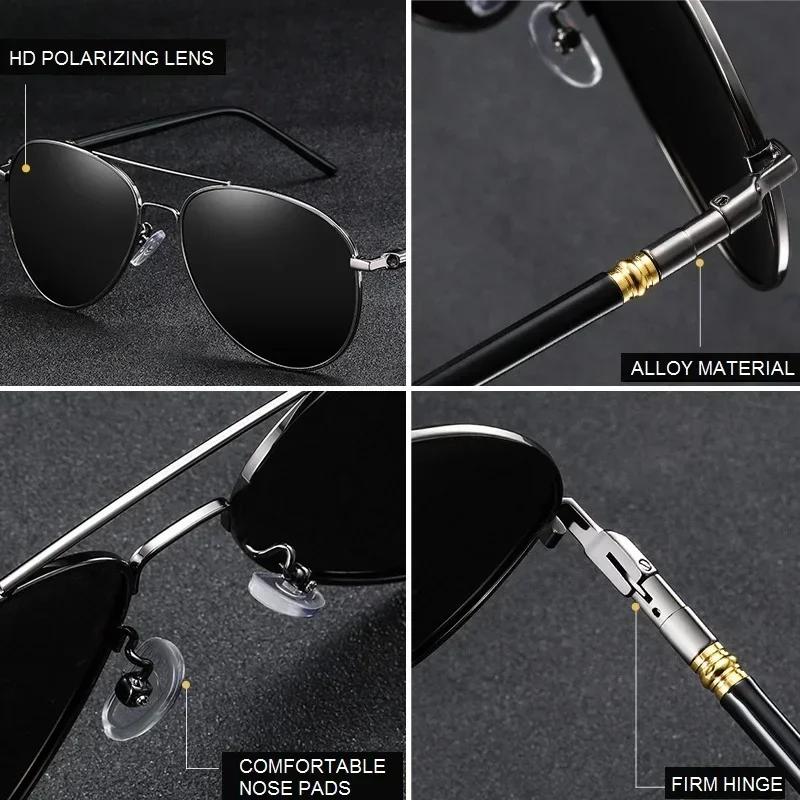 Luxury Men's Polarized Sunglasses Driving Sun Glasses For Men Women Brand Designer Male Vintage Black Pilot Sunglasses UV400