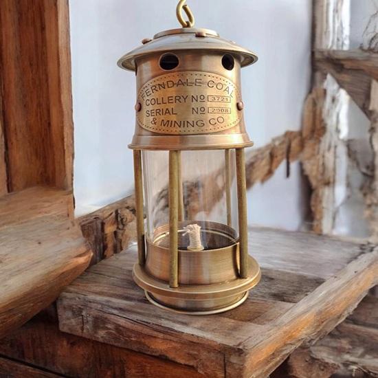Brass Miner Oil Lantern 17.78 Cm Nautical Maritime Home Office Decor Tabletop Shelf Decoration Living Rooms, Studies Thoughtful Gift