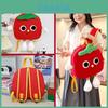 Cartoon Tomato Canvas Backpack With Easyaccess Compartments And Fun Cartoon Pattern For Students