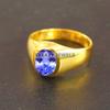 Tanzanite Oval Cut With 925 Sterling Silver Gold Plated Ring For Men's #B670 JL375688156519