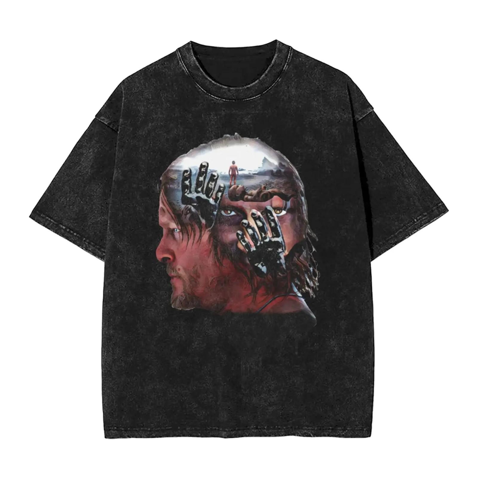Death Stranding 2 T-Shirt Video Game Shirt Washed Cotton Tees Unisex S разноцветный