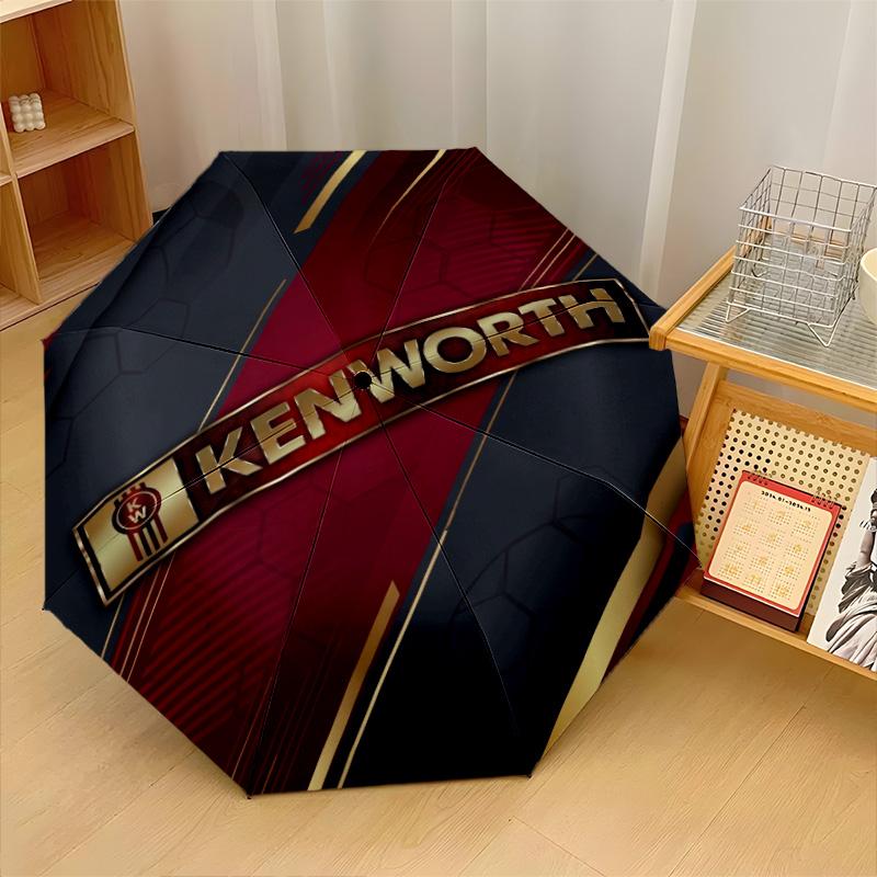 Kenworth Print 8?Ribs Automatic Umbrella Wind Resistant Lightweight Folding Umbrella For Outdoor Travel