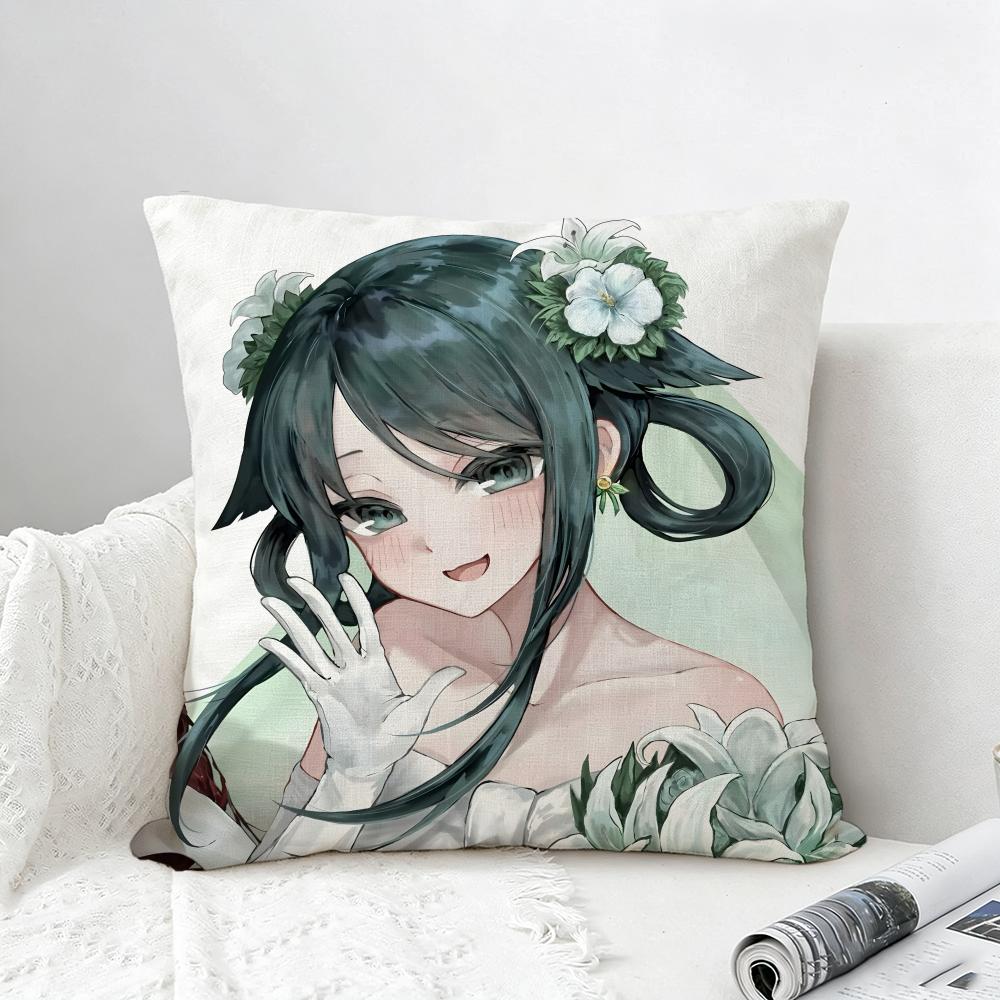 Game Saya no Uta Cushion Cover Natural Linen Pillowcase Set AllinOne Decor for Sofa Bedroom Chair