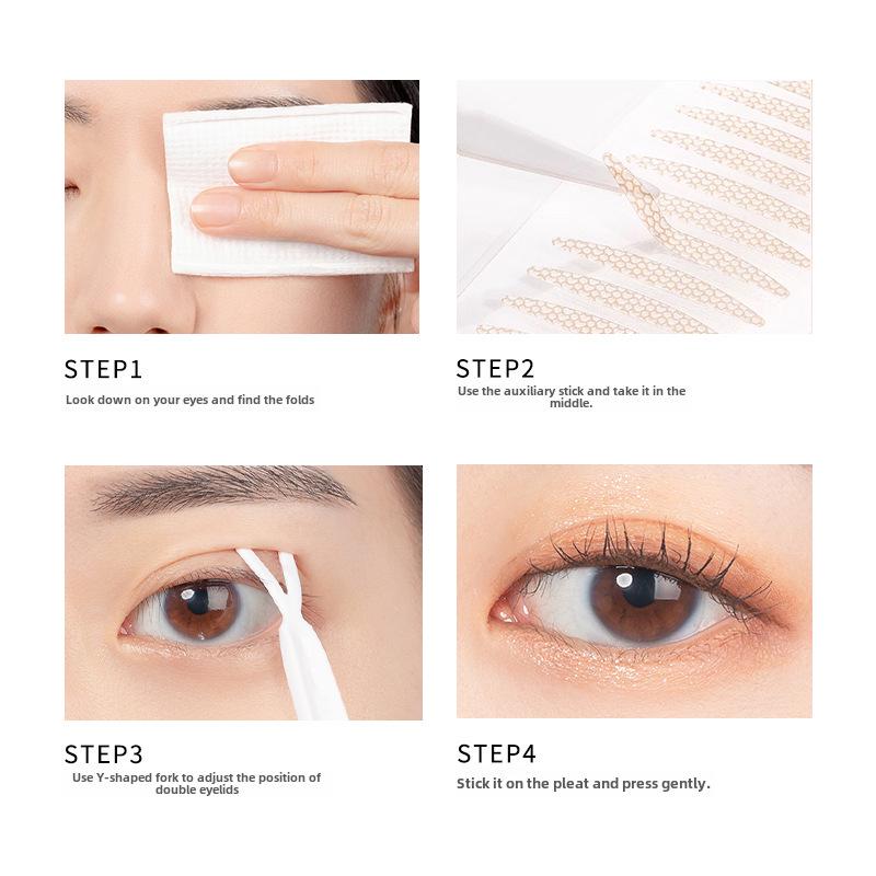 Maioli Natural Invisible Double Eyelid Stickers - Traceless, Slim Lace Design for Swollen Eyes