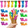 5Pcs Pencil Cap Animal Frog-shaped Portable Pencil Sleeve Kids Soft Silicone Topper
