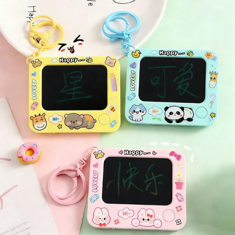 Portable Erasable Board Miniature Doodles Keychain for Artists Schoolbag Pendant Painting Keyring Accessory