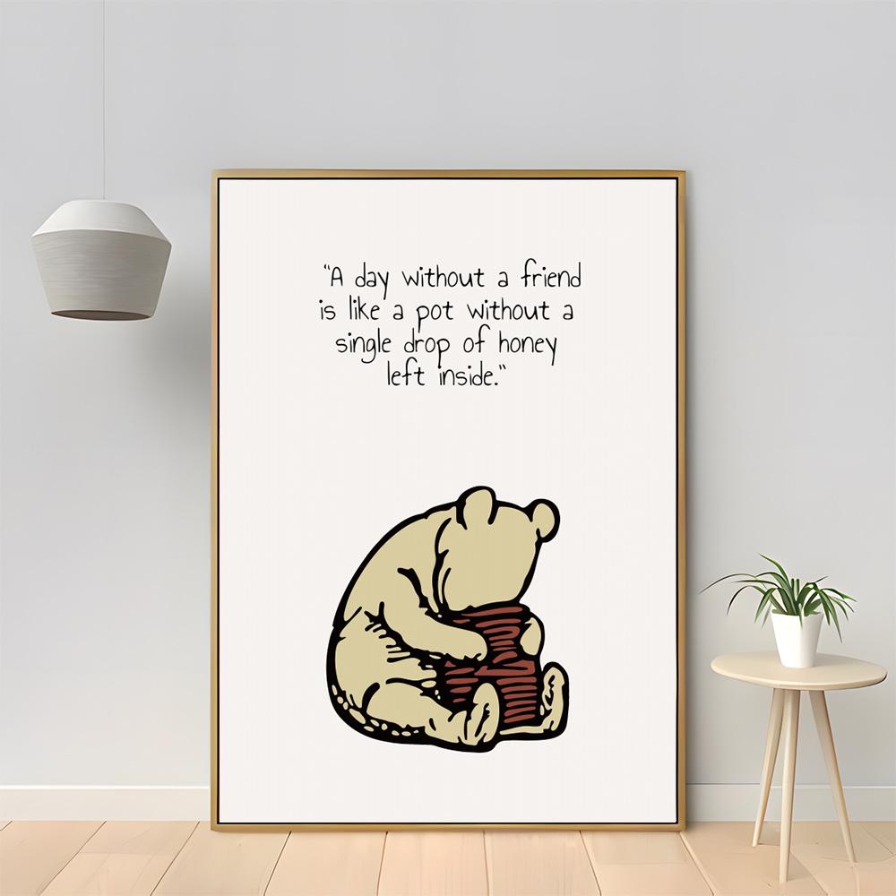 

Декоративный постер в стиле минимализма с изображением Винни-Пуха и Тигры для гостиной и спальни, настенное искусство, печать на холсте в высоком разрешении 21*30cm No Frame