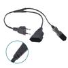 90 Grad Flach 2-in-1 Euro-Steckdosen-Verlängerungskabel 0,5m 250V 2,5A Schwarzes PVC-Stromkabel für Home Office
