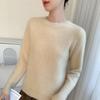 2025 Autumn/Winter Women's Thick Seven-Gauge Hollow-Out Semi-High Neck Cashmere Knit Sweater