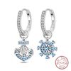 New 925 Silver Colorful Butterfly Dragonfly Iris Flower Earrings For Women Fashion Birthday Party Jewelry Gifts