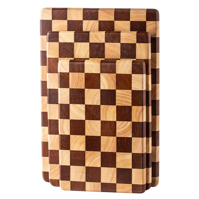 Mosaic Solid Wood Cutting Board: Kitchen, Baby Food, Fruit & Creative Checkerboard Design