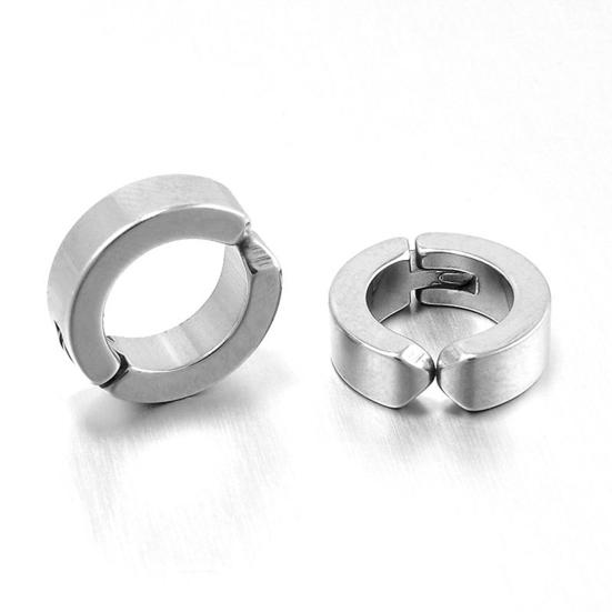 Oorklap Clip Cool Roestvrij Staal Punk Stijl Ronde Cirkel Oorbellen Mannen Sieraden voor Feest