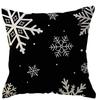 Winter Christmas Day Decorative Pillowcase Black Christmas Decoration Snowflake Tree Double sided Printed Decorative Sofa Cover