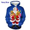 Christmas Hooded Ladies Sweatshirt 3D Cartoon Pattern Printing Casual Pullover Hoodie Kangaroo Pocket Long-sleeved Top