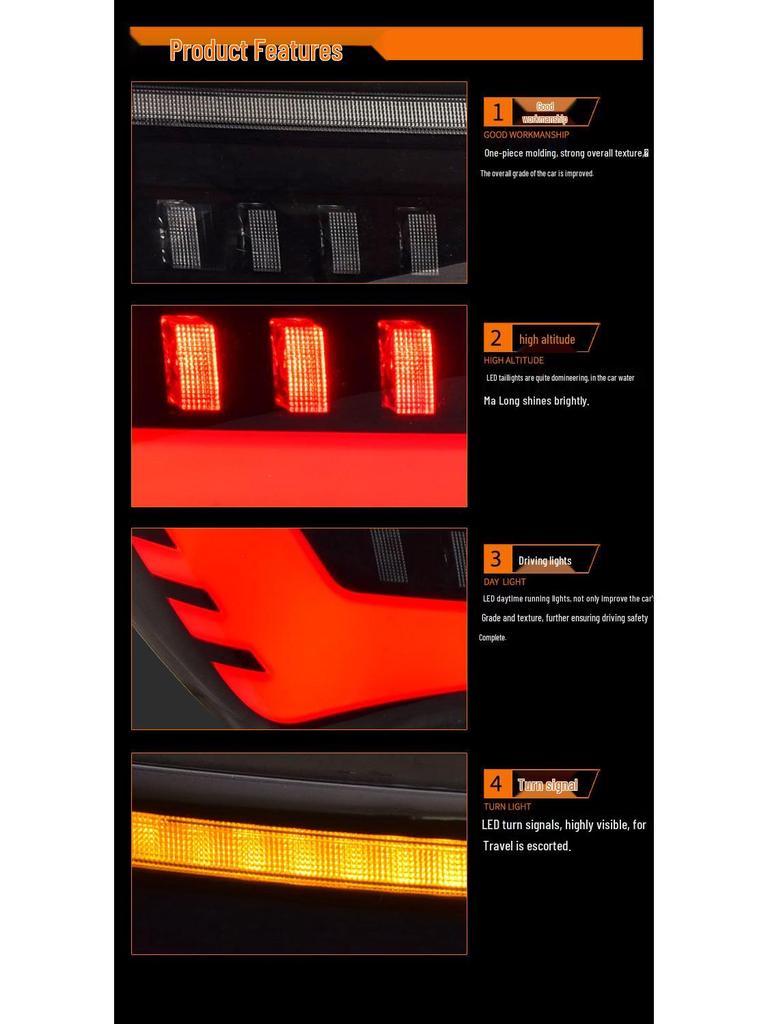 Toyota Corolla 2014-2018 LED Tail Lights with Dynamic Daytime Running Light & Flowing Turn Signal