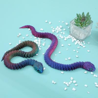 3D Printed Snake Movable Joint Fidget Toy Figurine Simulation Snake Office Desktop Ornament Gifts Crafts Figurines Miniatures