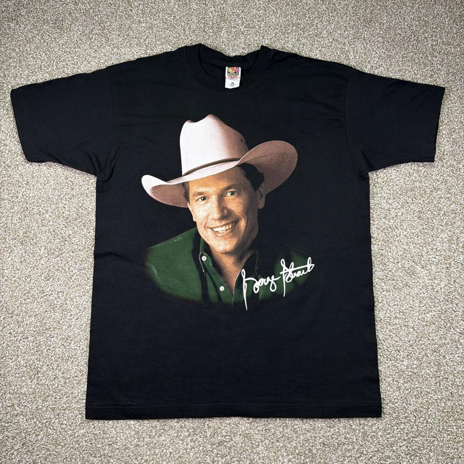 Vintage George Strait Shirt 90s Big Face Size XL Double Sided Country Music Nos Unisex T-Shirt M
