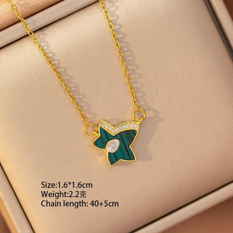 [Titanium Steel] Necklace Women's Copper Micro-inlaid Electroplating Advanced Sense Delicate Clavicle Chain Jewelry