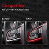 Hard Carbon Fiber, for Corvette C8 2020 2021 2022 2023 Accessories, Steering Wheel Button Frame Cover, 2Pcs Car Steering Wheel Panel Protection Frame