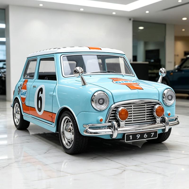 NEW 1:32 MINI COOPER 1967 Alloy Muscle Car Model Sound and Light Pull Back Children's Toy Collectibles Birthday Gift
