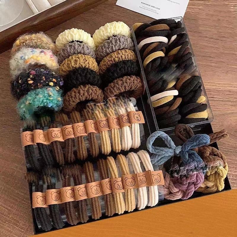 86/156 Pcs High Elastic Hair Tie For Women Hair Rubber Bands Girls Cute Bear Hair Rope Adult Headbands Hair Accessories