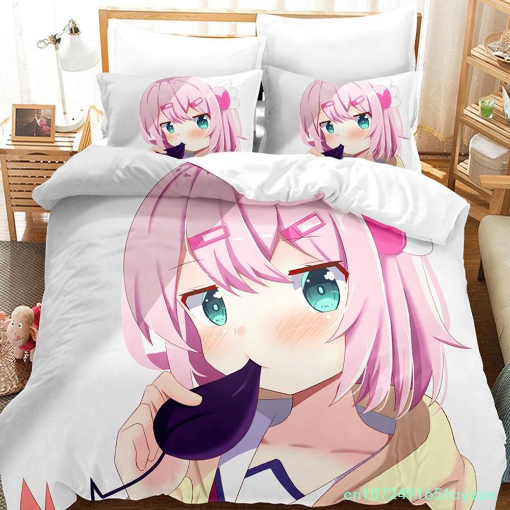 Kawaii Das Dämonenmädchen von nebenan Bettwäscheset Einzelbett Twin Full Queen King Size Bettset Erwachsener Kind Schlafzimmer Bettbezugsets Anime