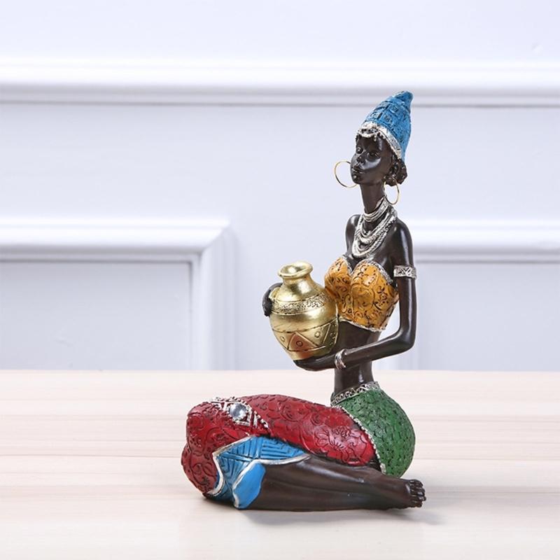 Golden Ethnic Resin Sculpture Artistic Table Decoration For Indoor Space Friendly Lightweighted Ornament