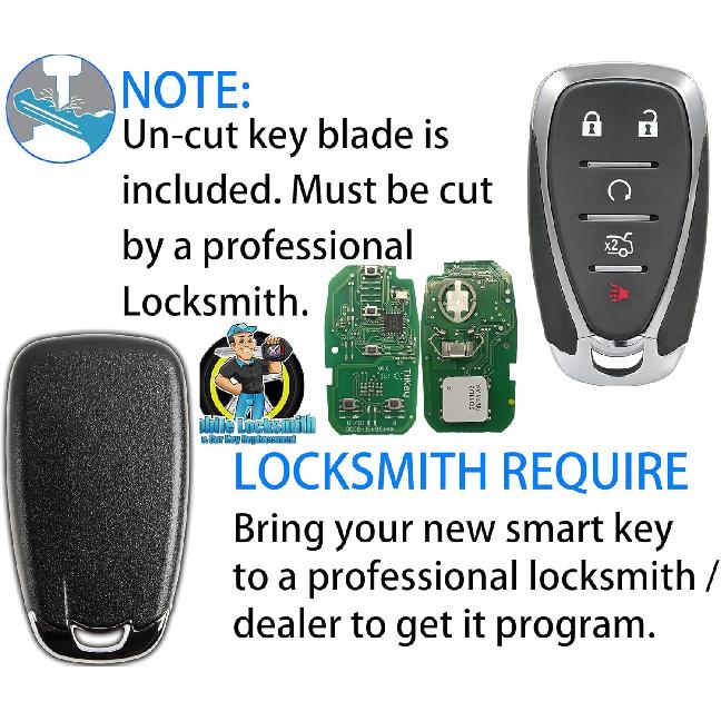 Smart Key for Chevrolet Malibu 2016-2025, Alliskeys Proximity Remote Control Key Fob Replacement for Chevy Camaro Malibu 2016-2025 HYQ4EA/HYQ4ES