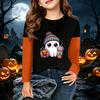 Kids' Halloween Printed Long Sleeve T-Shirt Casual Neck Top for Boys Girls