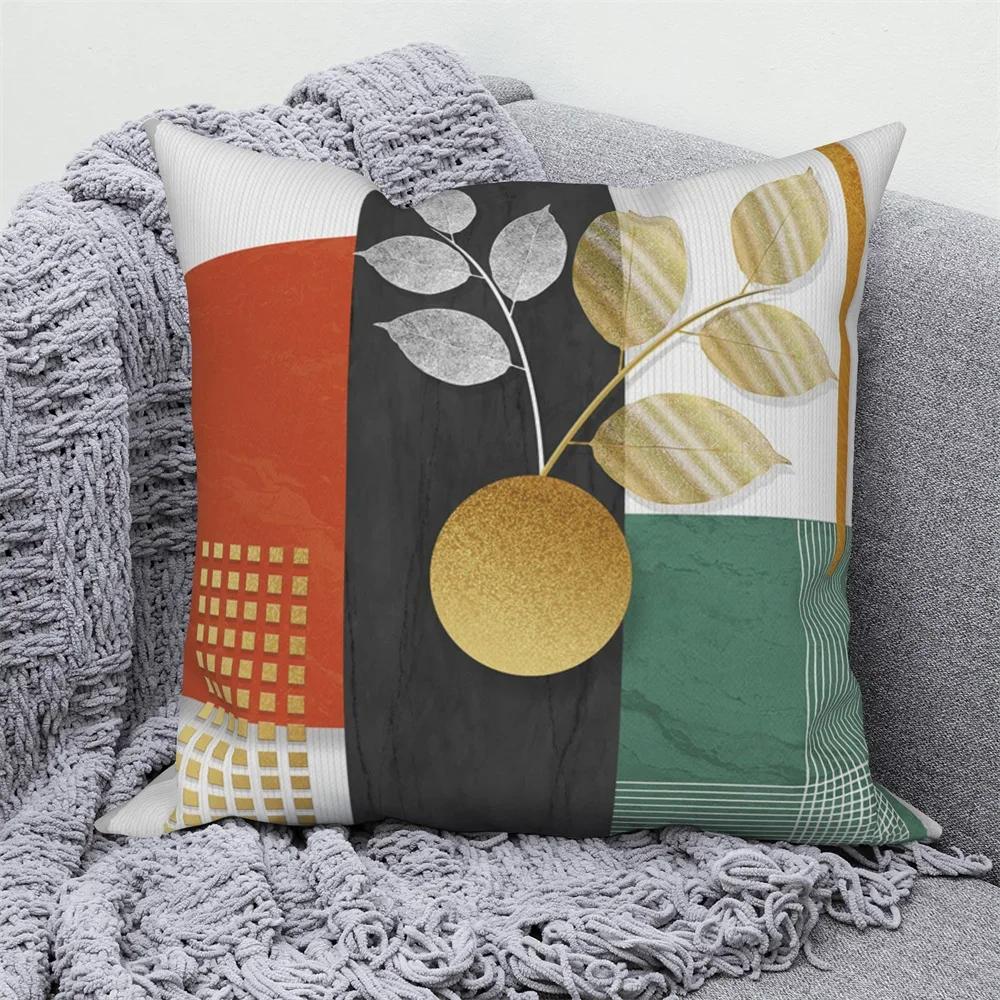 Can Be for Living Room Nordic Pillowcase Decorative Luxury Golden Feather Geometric Sofa Cushion Cover