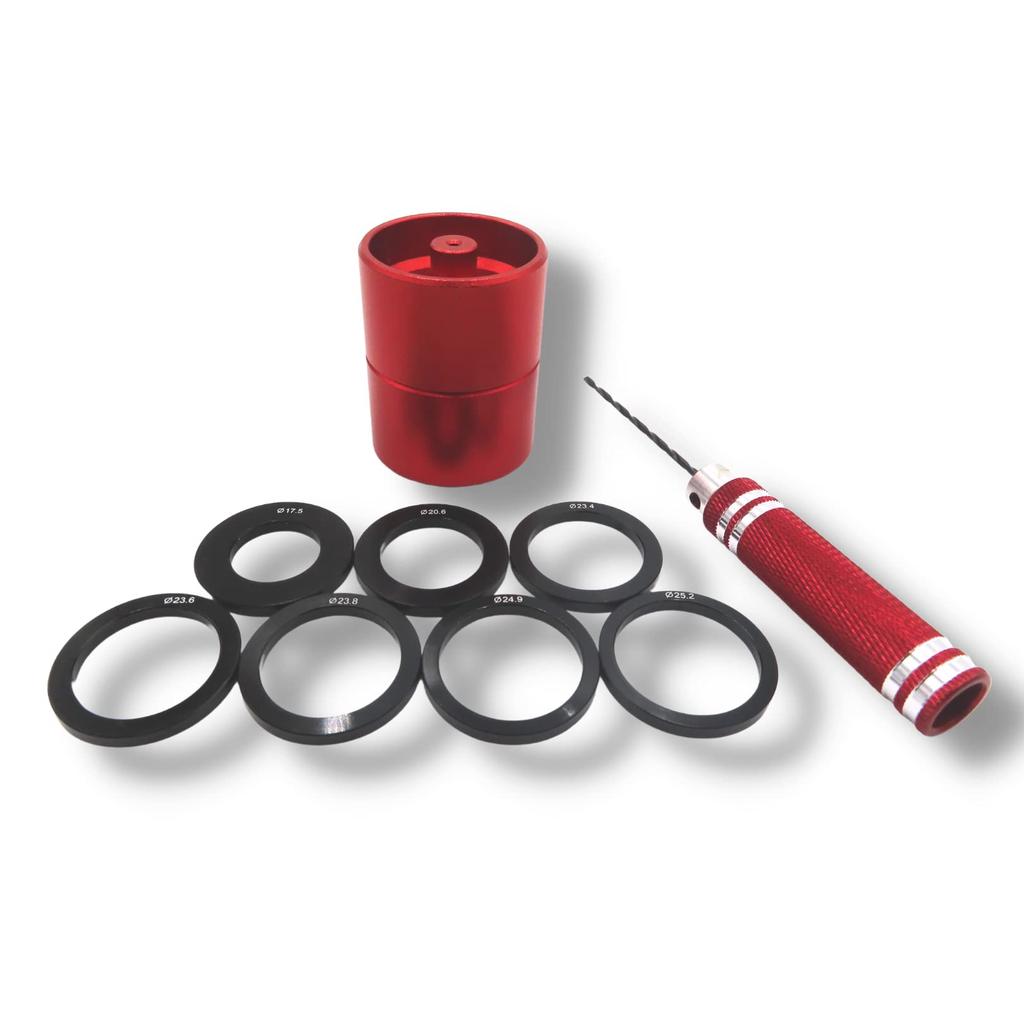 TAGATORON Wheel Through Jig Cylinder Fixture with 1.8mm Drill (2. Red)