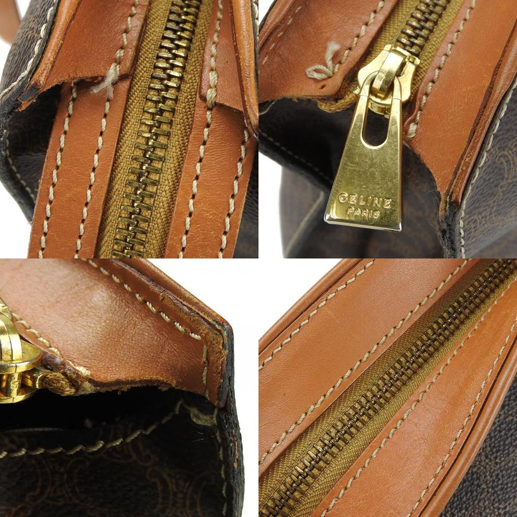 Used CELINE Tote Bag Macadam leather/PVC Brown Shoulder