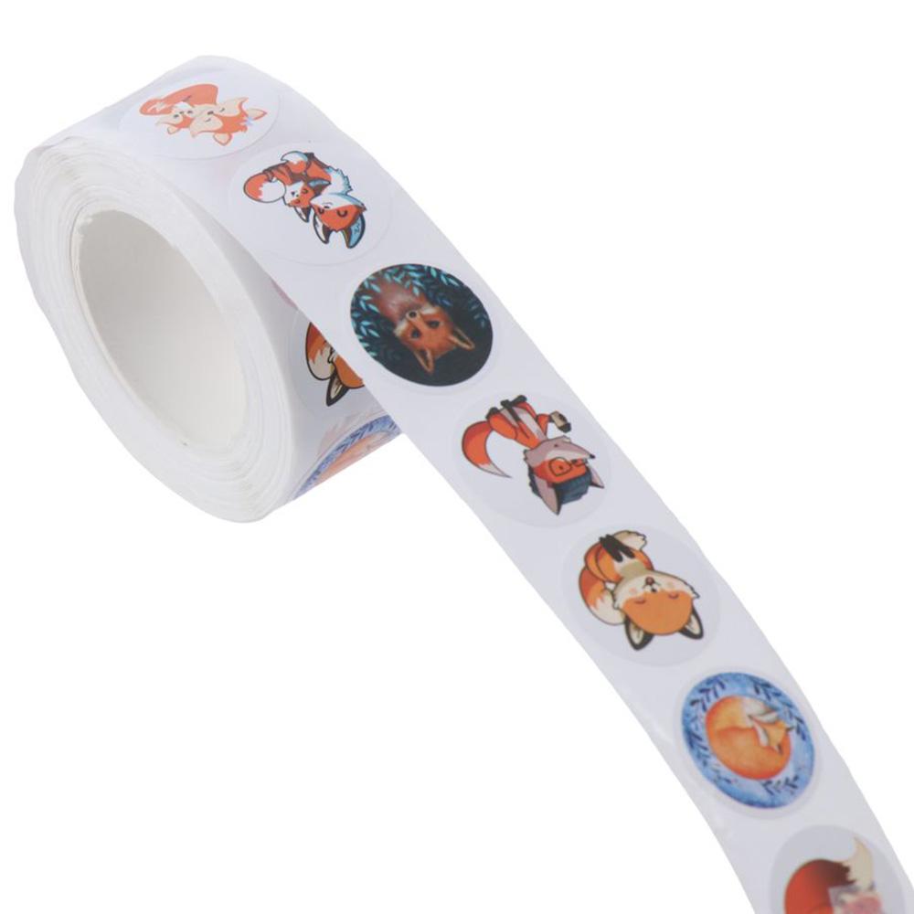 500Pcs 0.92 Inch Sticker Roll Fox Label for Party Decorations,Envelopes Card Reward Stickers